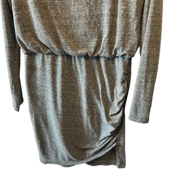 Grey Jersey Knit Long Sleeve Bubble Top Asymmetrical Bottom Dress L - Picture 4 of 10